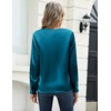 Zeagoo Satin Blouses for Women Silk Tops Long Sleeve Shirts Fall Clothes(Blue Green)