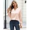 Zeagoo Satin Blouses for Women Silk Tops Long Sleeve Shirts Fall Clothes(Champagne)