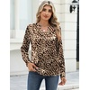 Zeagoo Satin Blouses for Women Silk Tops Long Sleeve Shirts Fall Clothes(Leopard Print)