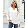 Zeagoo Satin Blouses for Women Silk Tops Long Sleeve Shirts Fall Clothes(White)