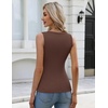 Zeagoo Tank Tops for Women Thermal Underwear Fall Cute Sleeveless Shirts(Brown)