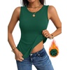 Zeagoo Tank Tops for Women Thermal Underwear Fall Cute Sleeveless Shirts(Green)