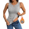 Zeagoo Tank Tops for Women Thermal Underwear Fall Cute Sleeveless Shirts(Light Grey)