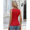 Zeagoo Tank Tops for Women Thermal Underwear Fall Cute Sleeveless Shirts(Red)