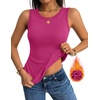 Zeagoo Tank Tops for Women Thermal Underwear Fall Cute Sleeveless Shirts(Rose)