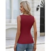 Zeagoo Tank Tops for Women Thermal Underwear Fall Cute Sleeveless Shirts(Wine Red)