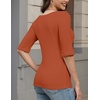 Zeagoo Womens Half Sleeve Tops Boat Neck Tee Shirt Business Casual Blouses(Caramel)