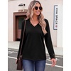 Zeagoo Womens Long Sleeve Tops V Neck T Shirts Dressy Casual Blouse(Black)