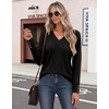Zeagoo Womens Long Sleeve Tops V Neck T Shirts Dressy Casual Blouse(Black)