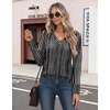 Zeagoo Womens Long Sleeve Tops V Neck T Shirts Dressy Casual Blouse(Black Stripe)