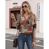 Zeagoo Womens Long Sleeve Tops V Neck T Shirts Dressy Casual Blouse(Brown Color)