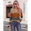 Zeagoo Womens Long Sleeve Tops V Neck T Shirts Dressy Casual Blouse(Caramel Red Brown)