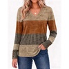 Zeagoo Womens Long Sleeve Tops V Neck T Shirts Dressy Casual Blouse(Caramel Red Brown)