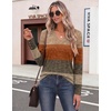 Zeagoo Womens Long Sleeve Tops V Neck T Shirts Dressy Casual Blouse(Caramel Red Brown)