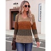 Zeagoo Womens Long Sleeve Tops V Neck T Shirts Dressy Casual Blouse(Caramel Red Brown)