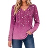 Zeagoo Womens Long Sleeve Tops V Neck T Shirts Dressy Casual Blouse(Floral Purple)