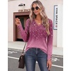 Zeagoo Womens Long Sleeve Tops V Neck T Shirts Dressy Casual Blouse(Floral Purple)