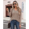 Zeagoo Womens Long Sleeve Tops V Neck T Shirts Dressy Casual Blouse(Khaki)