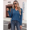 Zeagoo Womens Long Sleeve Tops V Neck T Shirts Dressy Casual Blouse(Navy Blue)