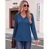 Zeagoo Womens Long Sleeve Tops V Neck T Shirts Dressy Casual Blouse(Navy Blue)