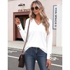 Zeagoo Womens Long Sleeve Tops V Neck T Shirts Dressy Casual Blouse(White)