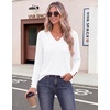 Zeagoo Womens Long Sleeve Tops V Neck T Shirts Dressy Casual Blouse(White)
