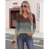 Zeagoo Womens Long Sleeve Tops V Neck T Shirts Dressy Casual Blouse(Yellow Boho)