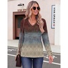 Zeagoo Womens Long Sleeve Tops V Neck T Shirts Dressy Casual Blouse(Yellow Boho)