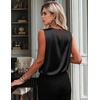 Zeagoo Womens Satin Tank Tops Sleeveless Blouses Dressy Casual Work Shirts(1-black)