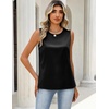 Zeagoo Womens Satin Tank Tops Sleeveless Blouses Dressy Casual Work Shirts(1-black)