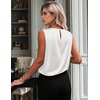Zeagoo Womens Satin Tank Tops Sleeveless Blouses Dressy Casual Work Shirts(1-white)