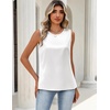 Zeagoo Womens Satin Tank Tops Sleeveless Blouses Dressy Casual Work Shirts(1-white)
