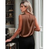 Zeagoo Womens Satin Tank Tops Sleeveless Blouses Dressy Casual Work Shirts(Brown)
