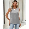 Zeagoo Womens Satin Tank Tops Sleeveless Blouses Dressy Casual Work Shirts(Gray)