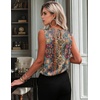 Zeagoo Womens Satin Tank Tops Sleeveless Blouses Dressy Casual Work Shirts(Printed Mz721)
