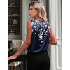 Zeagoo Womens Satin Tank Tops Sleeveless Blouses Dressy Casual Work Shirts(Printed Sf103)