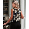 Zeagoo Womens Satin Tank Tops Sleeveless Blouses Dressy Casual Work Shirts(Printed Zr220)