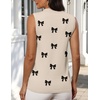 Zeagoo Womens Sleeveless Tops Turtleneck Sweater Business Casual Outfits(A4-bow Khaki)