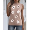 Zeagoo Womens Sleeveless Tops Turtleneck Sweater Business Casual Outfits(A5-white Floral)