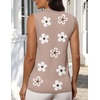 Zeagoo Womens Sleeveless Tops Turtleneck Sweater Business Casual Outfits(A5-white Floral)
