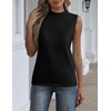 Zeagoo Womens Sleeveless Tops Turtleneck Sweater Business Casual Outfits(Black)