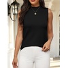 Zeagoo Womens Sleeveless Tops Turtleneck Sweater Business Casual Outfits(Black)
