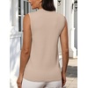 Zeagoo Womens Sleeveless Tops Turtleneck Sweater Business Casual Outfits(Camel)