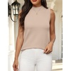 Zeagoo Womens Sleeveless Tops Turtleneck Sweater Business Casual Outfits(Camel)