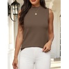 Zeagoo Womens Sleeveless Tops Turtleneck Sweater Business Casual Outfits(Coffee)