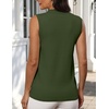 Zeagoo Womens Sleeveless Tops Turtleneck Sweater Business Casual Outfits(Green)