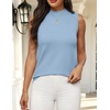 Zeagoo Womens Sleeveless Tops Turtleneck Sweater Business Casual Outfits(Light Blue)