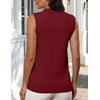 Zeagoo Womens Sleeveless Tops Turtleneck Sweater Business Casual Outfits(Wine Red)
