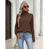 Zeagoo Womens Sweaters Fall Turtleneck Tops Long Sleeve Winter Clothing(Brown)