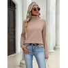 Zeagoo Womens Sweaters Fall Turtleneck Tops Long Sleeve Winter Clothing(Khaki)